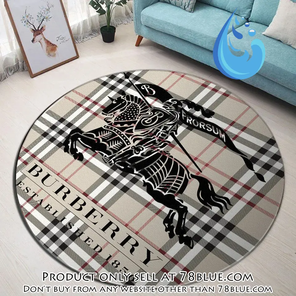 Burberry established 1856 luxury brand fashion round rug carpet home decor 78b0542734